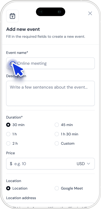 Create your events